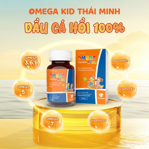 (Hàng chính hãng) Viên Uống Omega Kids Thái Minh Hộp 60 Viên - Hỗ Trợ Bổ Sung Omega 3, Vitamin D3, K2 Cho Bé