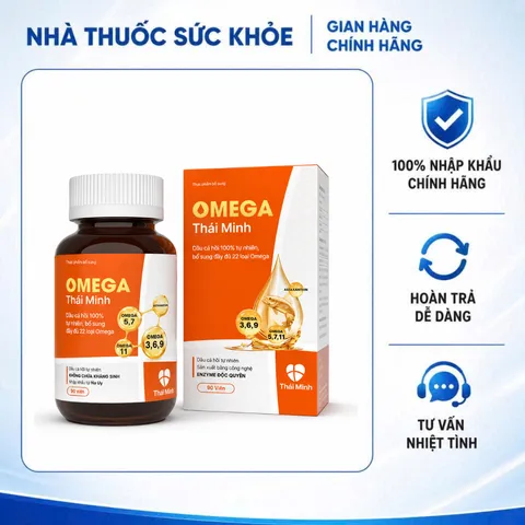 (Hàng chính hãng) Viên Uống Omega Thái Minh Hộp 90 Viên - Hỗ Trợ Bổ Sung Omega 3, Vitamin D3