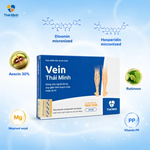 (Hàng chính hãng) Viên Uống Vein Thái Minh Hộp 30 Viên - Hỗ Trợ Tĩnh Mạch, Giảm Đau Chân, Phù Chân