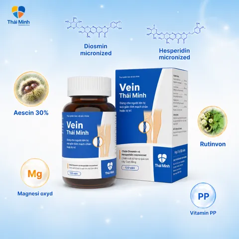 (Hàng chính hãng) Viên Uống Vein Thái Minh Hộp 120 Viên - Hỗ Trợ Tĩnh Mạch, Giảm Đau Chân, Phù Chân
