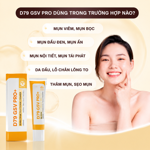 (Hàng chính hãng) Gel D79 GSV Pro Tuýp 20g - Ngăn Ngừa Mụn, Làm Mờ Thâm Do Mụn