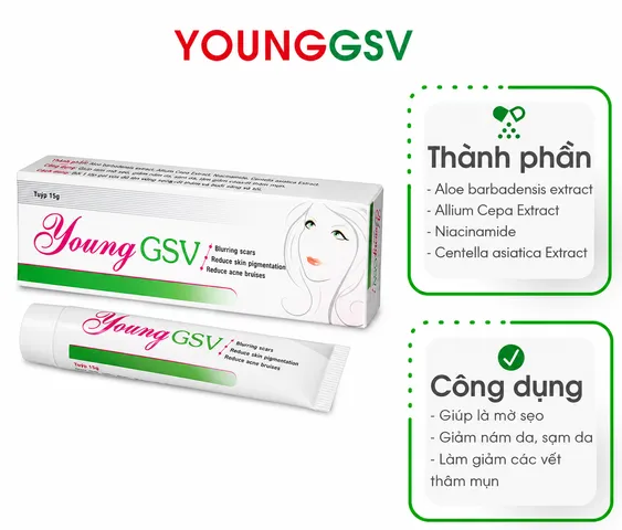 (Hàng chính hãng) Gel Young GSV Tuýp 15g - Hỗ Trợ Làm Mờ Sẹo, Giảm Thâm Mụn