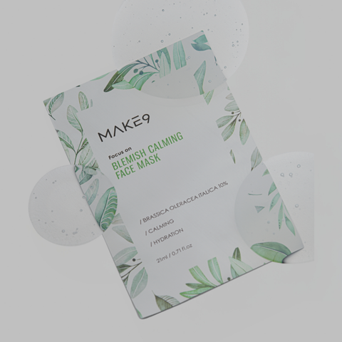 (Hàng nhập khẩu) Mặt Nạ Make9 Blemish Calming Face Mask Hỗ Trợ Làm Dịu, Cấp Ẩm & Làm Sáng Da - 1 Miếng