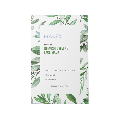 (Hàng nhập khẩu) Mặt Nạ Make9 Blemish Calming Face Mask Hỗ Trợ Làm Dịu, Cấp Ẩm & Làm Sáng Da - 1 Miếng