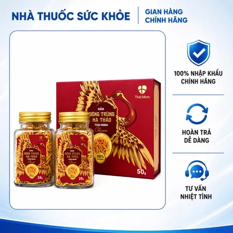Nấm Đông Trùng Hạ Thảo Thái Minh Classic 50g - Cordyceps Militaris Tăng Cường Sức Đề Kháng, Bồi Bổ Cơ Thể