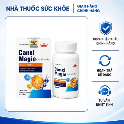 (Hàng chính hãng) Canxi Magie Kingphar - Hỗ Trợ Bổ Sung Canxi, Magie, Kẽm