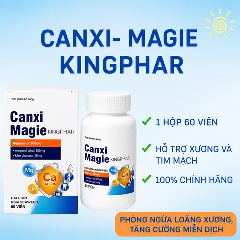 (Hàng chính hãng) Canxi Magie Kingphar - Hỗ Trợ Bổ Sung Canxi, Magie, Kẽm