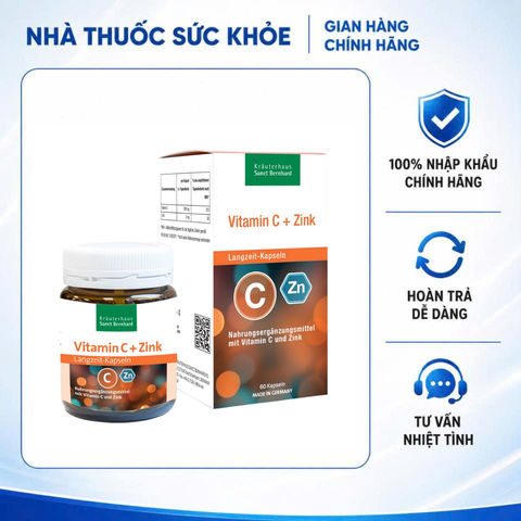 (Hàng nhập khẩu) Viên Uống C+Zink Sanct Bernhard Hộp 60 Viên - Hỗ Trợ Tăng Cường Miễn Dịch