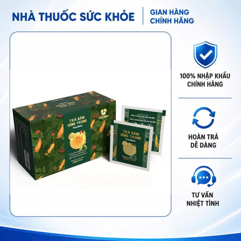 (Hàng chính hãng) Trà Sâm Đông Trùng Thái Minh Hộp 20 Gói - Hỗ Trợ Bồi Bổ Sức Khỏe, Tăng Cường Sức Đề Kháng