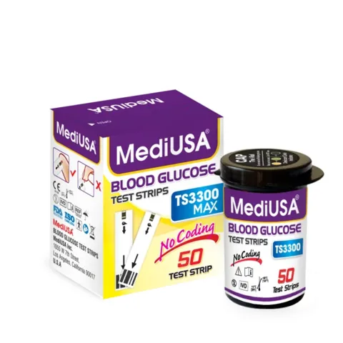 (Hàng nhập khẩu) Que Thử Đường Huyết MediUSA TS3300 Max Hộp 50 Que - Dùng Cho Máy Đo Đường Huyết GM3300Max