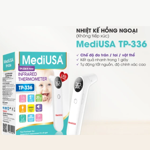 (Hàng nhập khẩu) Nhiệt Kế Hồng Ngoại MediUSA TP-336 - Đo Trán, Tai, Vật Thể, Không Tiếp Xúc