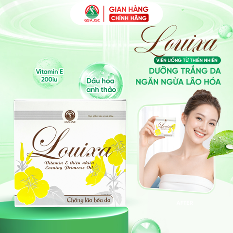 (Hàng chính hãng) Louixa Hộp 60 Viên - Bổ Sung Vitamin E, Dầu Hoa Anh Thảo Hỗ Trợ Da, Tóc, Móng Và Cân Bằng Nội Tiết Tố Nữ