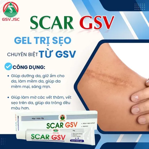 (Hàng chính hãng) Kem Bôi Sẹo SCAR GSV Hỗ Trợ Mờ Sẹo, Giảm Thâm - Tuýp 10G