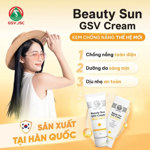 (Hàng nhập khẩu) Kem Chống Nắng Beauty Sun GSV Cream Tuýp 50ml - SPF 50+/PA+++ Bảo Vệ Da, Dưỡng Ẩm, Làm Sáng