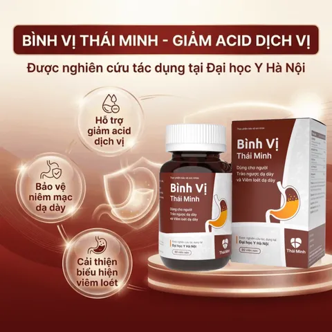 Viên uống Bình Vị Thái Minh - Hỗ trợ tiêu hóa tự nhiên, giảm acid dạ dày, viêm loét hiệu quả - Lọ 80 viên