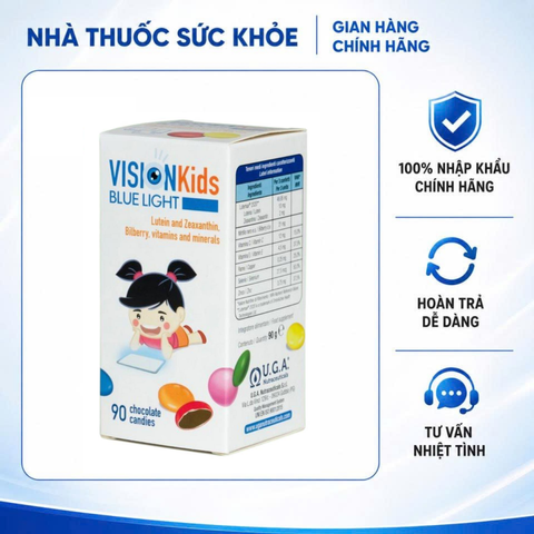(Hàng nhập khẩu) Vision Kids Blue Light Hộp 90 Viên - Hỗ Trợ Bảo Vệ Mắt Trẻ Khỏi Ánh Sáng Xanh