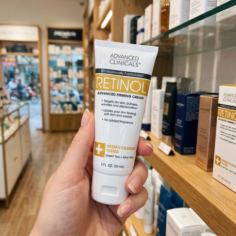 (Hàng nhập khẩu) Kem Retinol Advanced Clinicals Firming 59ML - Dưỡng ẩm, Trẻ hóa da, Mờ nếp nhăn, Da mặt và body, Hỗ trợ sáng mịn da