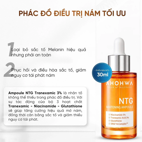 (Hàng nhập khẩu) Tinh Chất NTG Whitening Ampoule Ahohwa 30ml - Hỗ Trợ Làm Sáng Da, Giảm Đỏ, Cân Bằng Sắc Tố