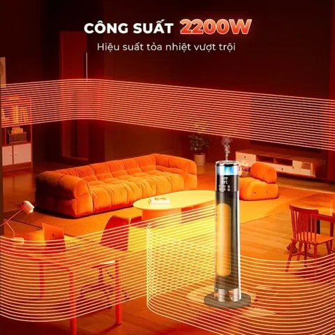 (Hàng nhập khẩu) Máy Sưởi Gốm Kèm Phun Sương Bù Ẩm GUME GM-S2558 - Điều Khiển Giọng Nói, Công Suất 2200W