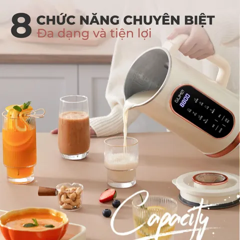 (Hàng nhập khẩu) Máy Làm Sữa Hạt Mini Pro GUME MSB-02 - Dung Tích 1.2L, 8 Chức Năng, Xay Nấu Mịn Không Cần Lọc Bã