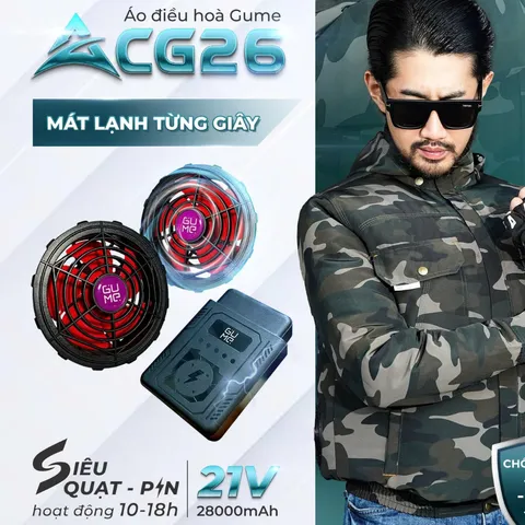 Áo Điều Hòa GUME Korea ACG26 - Chống Tia UV, Pin 28.000mAh