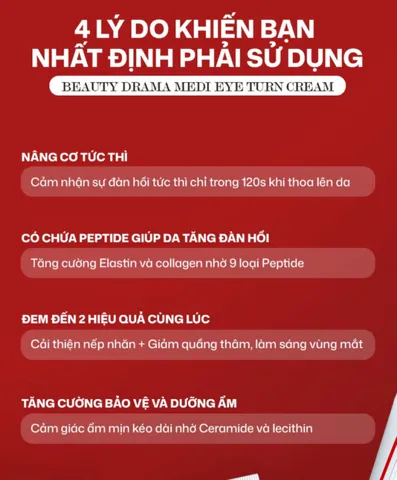 (Hàng nhập khẩu) Kem Dưỡng Mắt BEAUTYdrama Medi Eye Turn Cream 10ML - Giảm Quầng Thâm, Mờ Nếp Nhăn & Tăng Đàn Hồi Vùng Mắt