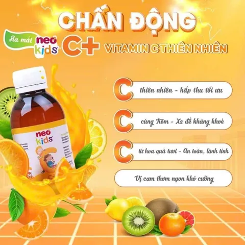 (Hàng nhập khẩu) Siro Neo Kids C+ Lọ 150ml - Hỗ Trợ Tăng Cường Sức Đề Kháng Cho Bé