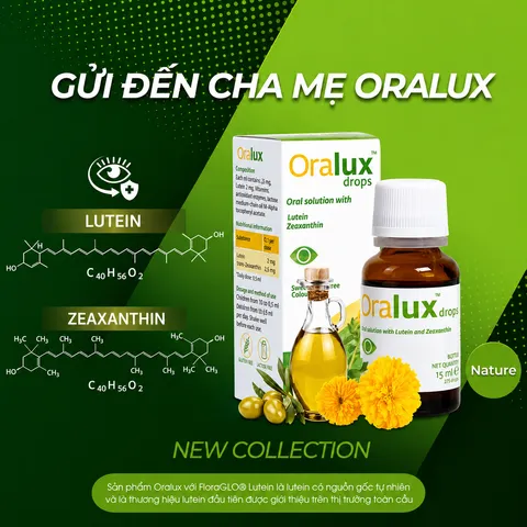 (Hàng nhập khẩu) Siro Oralux Drops Lọ 15ml - Hỗ Trợ Tăng Cường Thị Lực, Bảo Vệ Mắt Cho Bé