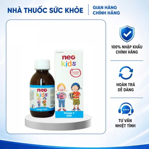 (Hàng nhập khẩu) Siro Neo Kids Omega 3 DHA Lọ 150ml - Dầu Cá Chuẩn IFOS, Hỗ Trợ Trí Não, Thị Lực Cho Bé