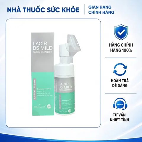 (Hàng chính hãng) Sữa Rửa Mặt Cho Da Nhạy Cảm Dr Lacir B5 Mild - Dịu Nhẹ Làm Sạch Da, Lọ 150ML