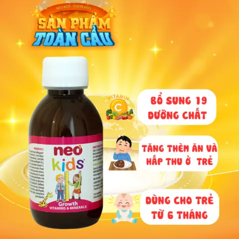 (Hàng nhập khẩu) Siro Neo Kids Growth Lọ 150ml - Vitamin Tăng Cường Hấp Thu, Giúp Bé Ăn Ngon