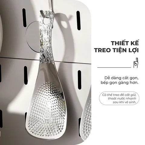 (Hàng nhập khẩu) Muôi Xới Cơm Inox Phủ Titanium Cao Cấp Không Gỉ Gume GM-D2116