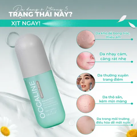 (Hàng chính hãng) Xịt Dưỡng Tế Bào Gốc Dr Lacir Occaline Smooth Spray 130ml - Cấp Ẩm Làm Dịu Da, Dưỡng Da Mềm Mịn
