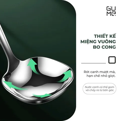 (Hàng nhập khẩu) Muôi Canh Dáng Vuông Inox 316 Gume GM - D2119