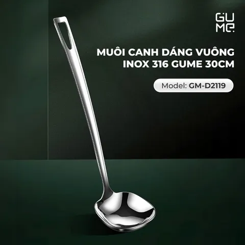 (Hàng nhập khẩu) Muôi Canh Dáng Vuông Inox 316 Gume GM - D2119