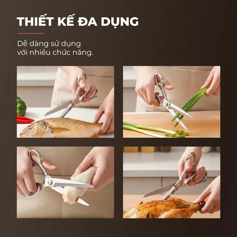 (Hàng chính hãng) Kéo cắt thực phẩm đa năng Gume GMK26 bằng thép không gỉ
