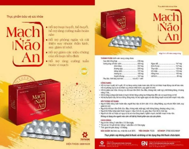 (Hàng chính hãng) Viên uống Mạch Não An hỗ trợ hoạt huyết - Hộp 50 viên