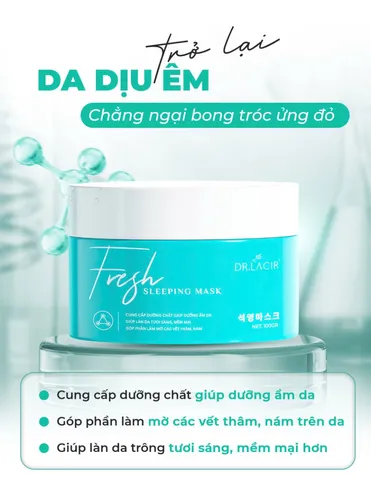 (Hàng chính hãng) Mặt Nạ Dr Lacir Fresh Sleeping Mask 100G - Hỗ Trợ Dưỡng Ẩm, Làm Dịu & Phục Hồi Da
