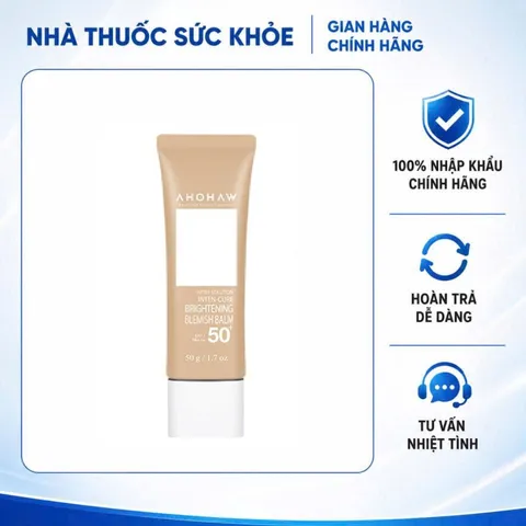 (Hàng nhập khẩu) Kem Nền Ahohwa Brightening Blemish Balm SPF50+/PA+++ 50gr - Che Khuyết Điểm 3in1