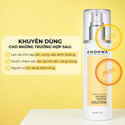 (Hàng nhập khẩu) Toner Ahohwa Recovery Booster Solution 140ml - Cấp Ẩm, Cải Thiện Dấu Hiệu Tuổi Tác