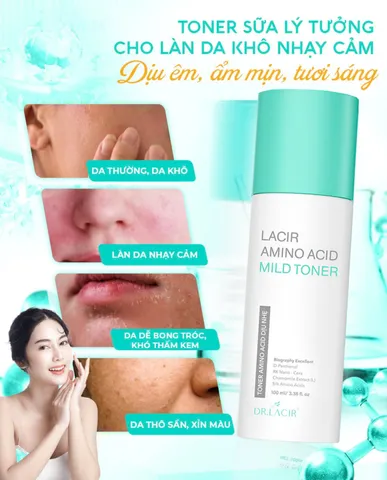 (Hàng chính hãng) Toner Sữa Dịu Nhẹ Lacir Amino Acid Mild Dr Lacir 100ML - Dưỡng Ẩm Cho Da Khô, Da Nhạy Cảm