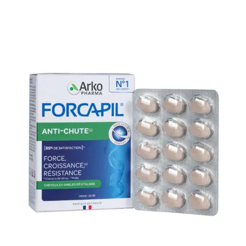 (Hàng nhập khẩu) Viên Uống Forcapil Anti Chute Arkopharma Hộp 30 Viên - Hỗ Trợ Giảm Rụng Tóc, Dưỡng Nang Tóc Chắc Khỏe