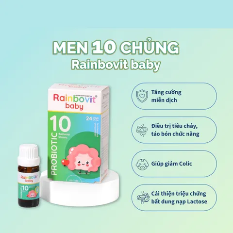 (Hàng nhập khẩu) Men Vi Sinh Rainbovit Baby Probiotic 10 Chủng Cho Bé - Hỗ Trợ Hệ Tiêu Hóa