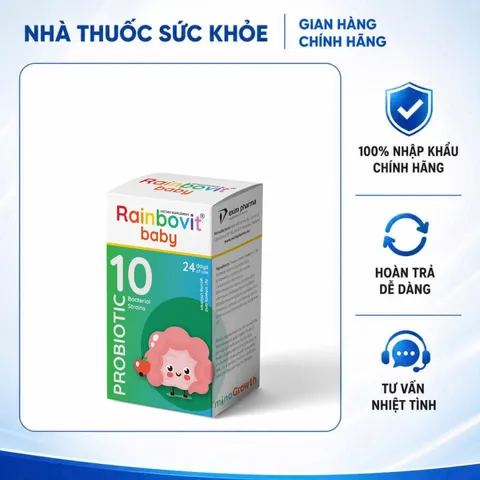 (Hàng nhập khẩu) Men Vi Sinh Rainbovit Baby Probiotic 10 Chủng Cho Bé - Hỗ Trợ Hệ Tiêu Hóa