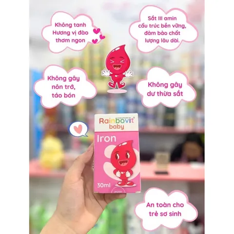 (Hàng nhập khẩu) Siro Rainbovit Baby Iron Bổ Sung Sắt Hữu Cơ Cho Bé Từ Sơ Sinh - Hỗ Trợ Tạo Máu, Lọ 30ML