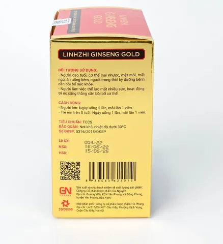 (Hàng chính hãng) Viên uống bảo vệ sức khỏe Linhzhi Ginseng Gold - Hộp 50 viên