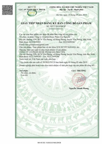 (Hàng chính hãng) Thực phẩm bảo vệ sức khỏe Ích Huyết Khang - 30 viên
