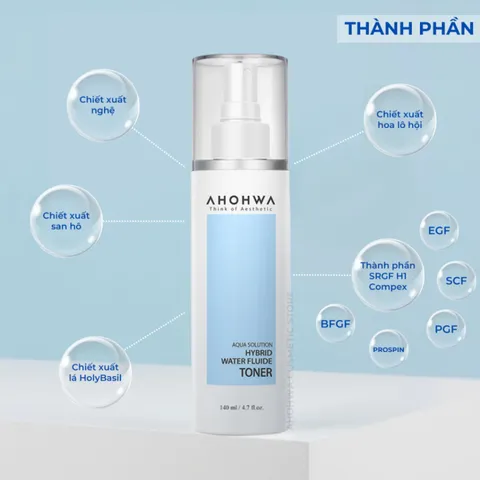 (Hàng nhập khẩu) Toner Ahohaw Hybird Water Fluide 140ml - Hỗ Trợ Cân Bằng Da, Cấp Ẩm, Làm Dịu Da