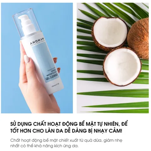 (Hàng nhập khẩu) Sữa Rửa Mặt Dạng Gel Ahohaw Hybrid Water Fluide Gel Cleanser 140ml - Dịu Nhẹ Cấp Ẩm Cho Mọi Loại Da