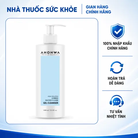 (Hàng nhập khẩu) Sữa Rửa Mặt Dạng Gel Ahohaw  Hybrid Water Fluide Gel Cleanser 1000ml - Dịu Nhẹ Cấp Ẩm Cho Mọi Loại Da